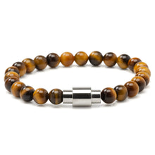 Load image into Gallery viewer, Tigers Eye Beaded Bracelet with Magnetic Closure