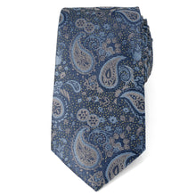 Load image into Gallery viewer, Blue & Gray Paisley Men's Tie
