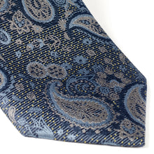 Load image into Gallery viewer, Blue & Gray Paisley Men's Tie