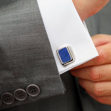 Load image into Gallery viewer, Sterling Silver and Lapis JFK Presidential Cufflinks