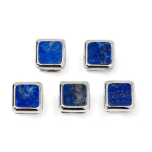 Load image into Gallery viewer, Sterling Silver and Lapis JFK Presidential 5-Stud Set