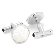 Load image into Gallery viewer, Sterling Mosaic Mother of Pearl Cufflinks