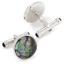 Load image into Gallery viewer, Sterling Mosaic Smoke Mother of Pearl Cufflinks
