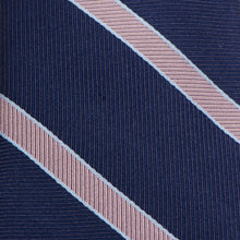 Load image into Gallery viewer, The Travis Tie (Navy Pink Stripe Men's Tie)