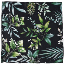 Load image into Gallery viewer, Leaf Watercolor Black Pocket Square