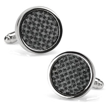Load image into Gallery viewer, Woven Metal Black Cufflinks