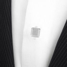 Load image into Gallery viewer, Silver Textured Square Studs