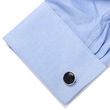 Load image into Gallery viewer, Sterling Silver Classic Round Blue Goldstone Cufflinks