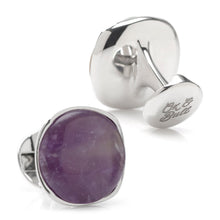 Load image into Gallery viewer, Sterling Silver Classic Formal Amethyst Cufflinks