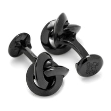 Load image into Gallery viewer, Sterling Silver Black Knot Cufflinks