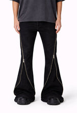 Load image into Gallery viewer, DIAMOND ZIP FLARE DENIM