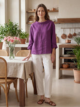 Load image into Gallery viewer, 100% Linen Draped Neck Top HOLLIS