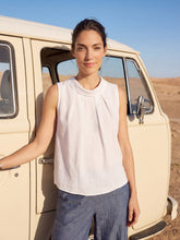Load image into Gallery viewer, 100% Linen Structured Collar Sleeveless Blouse BLAIR