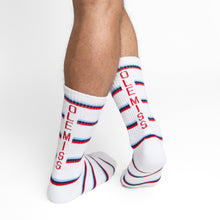 Load image into Gallery viewer, White Stripe Ole Miss Casual Crew