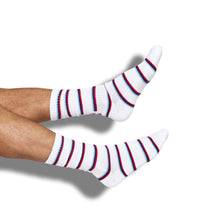 Load image into Gallery viewer, White Stripe Ole Miss Casual Crew