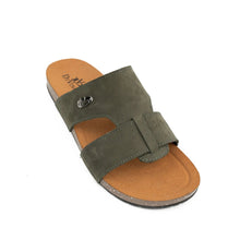 Load image into Gallery viewer, Olive Green Strap Slides