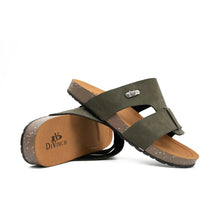 Load image into Gallery viewer, Olive Green Strap Slides
