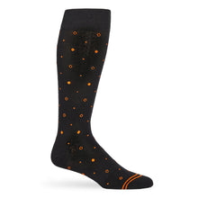 Load image into Gallery viewer, Orange and Black Mixed Dot Dress Socks