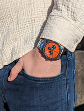 Load image into Gallery viewer, Orange and Black Chronograph