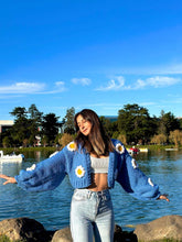 Load image into Gallery viewer, Oversize Handmade Blue Floral Cardigan | NCS