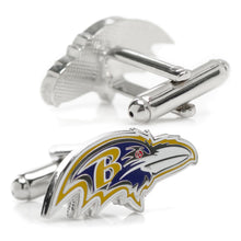 Load image into Gallery viewer, NFL Baltimore Ravens Cufflinks and Shield Tie Bar Gift Set