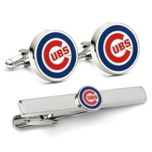 Load image into Gallery viewer, MLB Chicago Cubs Cufflinks and Tie Clip Gift Set