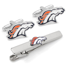 Load image into Gallery viewer, NFL Denver Broncos Cufflinks and Tie Bar Gift Set