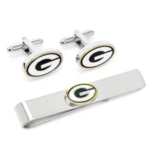 Load image into Gallery viewer, NFL Green Bay Packers Cufflinks and Tie Bar Gift Set