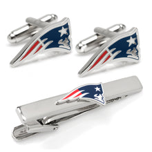 Load image into Gallery viewer, NFL New England Patriots Cufflinks and Tie Clip Gift Set