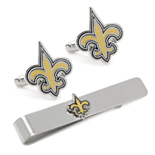 Load image into Gallery viewer, NFL New Orleans Saints Cufflinks and Tie Bar Gift Set