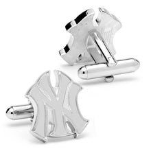 Load image into Gallery viewer, MLB New York Yankees Silver Logo Cufflinks