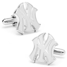 Load image into Gallery viewer, MLB New York Yankees Silver Logo Cufflinks