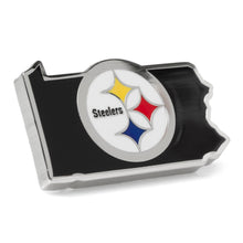 Load image into Gallery viewer, NFL Pittsburgh Steelers State Shaped Lapel Pin
