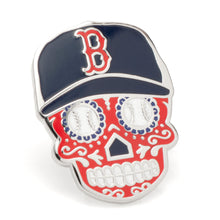 Load image into Gallery viewer, MLB Boston Red Sox Sugar Skull Cufflinks & Lapel Pin Gift Set