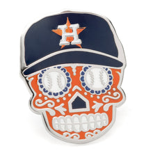 Load image into Gallery viewer, MLB Houston Astros Sugar Skull Lapel Pin