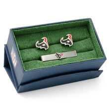 Load image into Gallery viewer, NFL Houston Texans Cufflinks and Tie Clip Gift Set