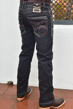 Load image into Gallery viewer, Holt Kid's Black Slim Boot Cut Jeans