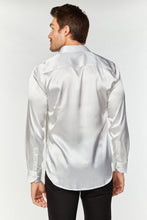 Load image into Gallery viewer, Men's Satin White Dress Shirt