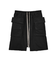 Load image into Gallery viewer, NOIR DROP-CROTCH CARGO SHORTS