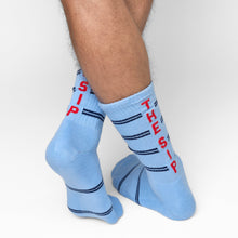 Load image into Gallery viewer, Powder Stripe The Sip Casual Crew Socks