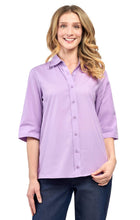 Load image into Gallery viewer, Womens Regular Fit 3/4 Sleeve Button Down Collared Camp Shirt