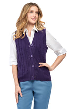 Load image into Gallery viewer, Womens Button Front Cable Knit Cardigan Sweater Vest