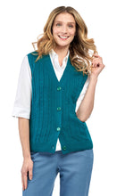Load image into Gallery viewer, Womens Button Front Cable Knit Cardigan Sweater Vest