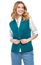 Load image into Gallery viewer, Womens Button Front Cable Knit Cardigan Sweater Vest