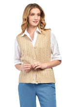 Load image into Gallery viewer, Womens Button Front Cable Knit Cardigan Sweater Vest