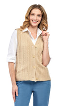 Load image into Gallery viewer, Womens Button Front Cable Knit Cardigan Sweater Vest