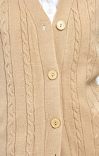 Load image into Gallery viewer, Womens Button Front Cable Knit Cardigan Sweater Vest