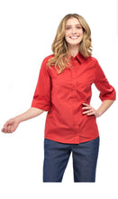 Load image into Gallery viewer, Womens Regular Fit 3/4 Sleeve Button Down Collared Camp Shirt