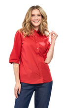 Load image into Gallery viewer, Womens Regular Fit 3/4 Sleeve Button Down Collared Camp Shirt