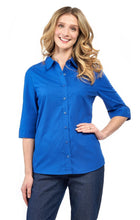 Load image into Gallery viewer, Womens Regular Fit 3/4 Sleeve Button Down Collared Camp Shirt